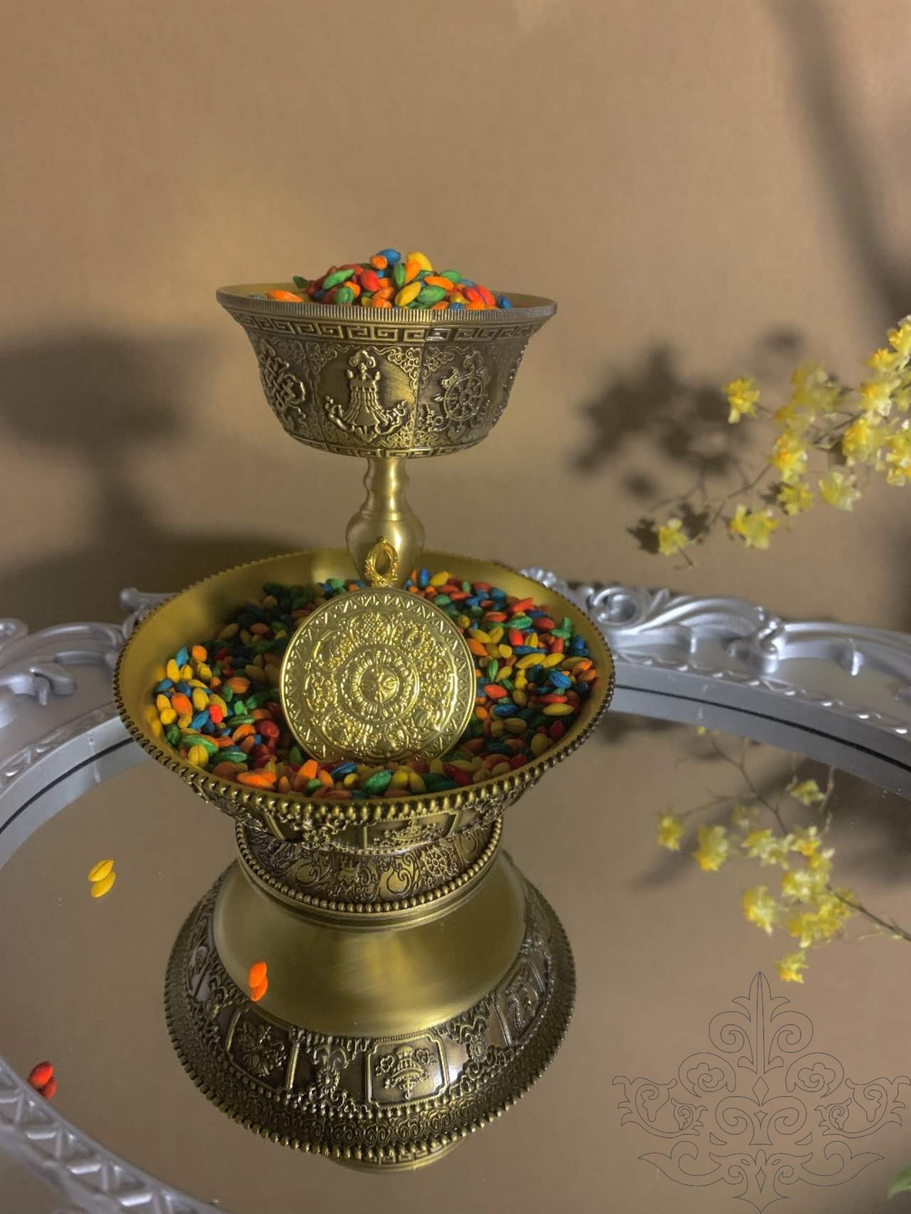 Hand-Painted Six-Syllable Mantra Thangka Necklace - 图片 2